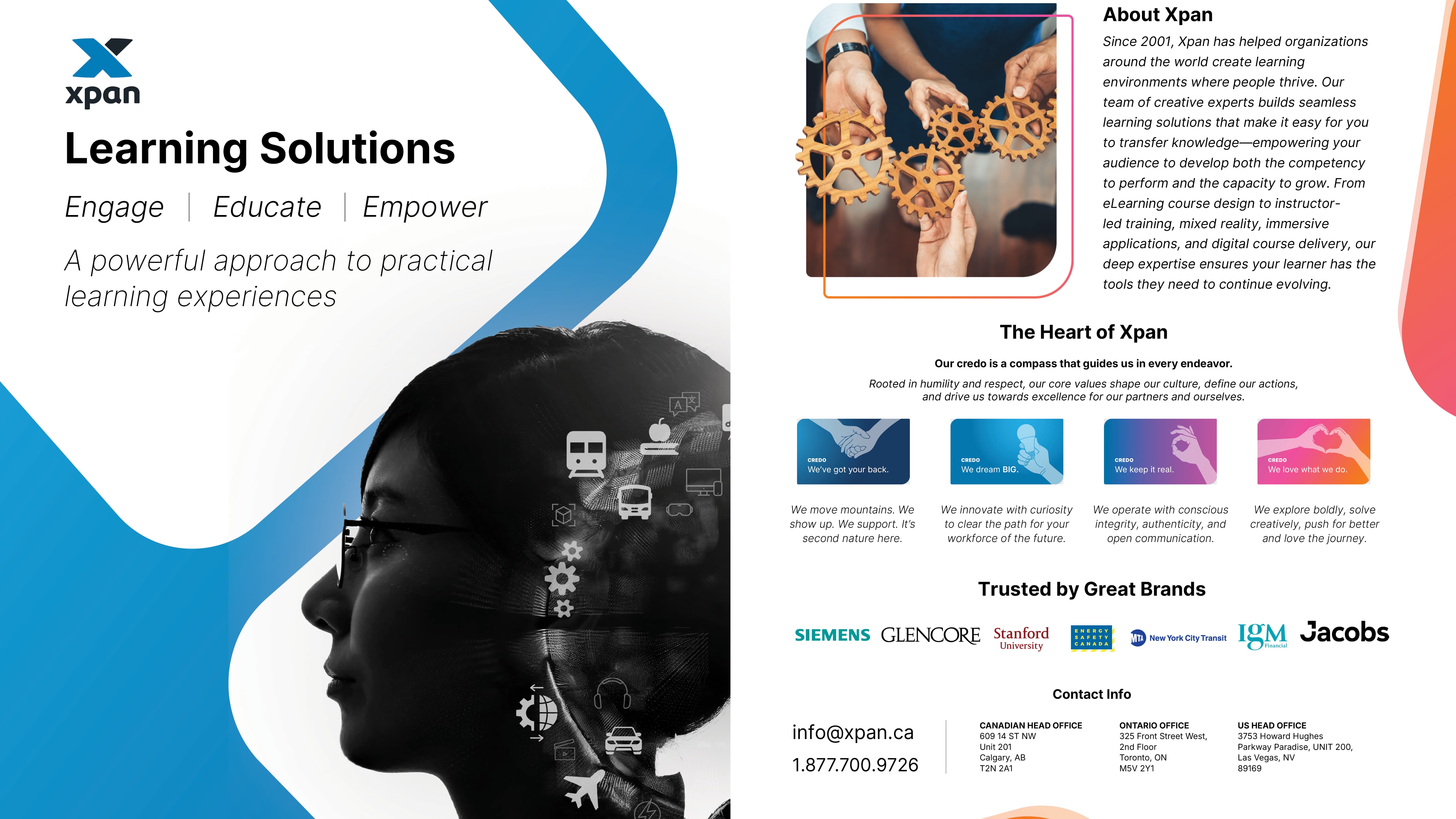 Xpan generic brochure, title page and about page